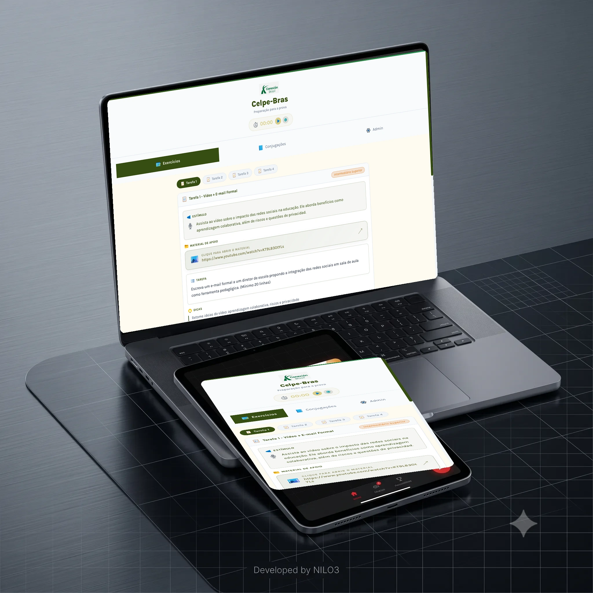 Celpe-Bras Simulator — EdTech Platform | Nilotech
